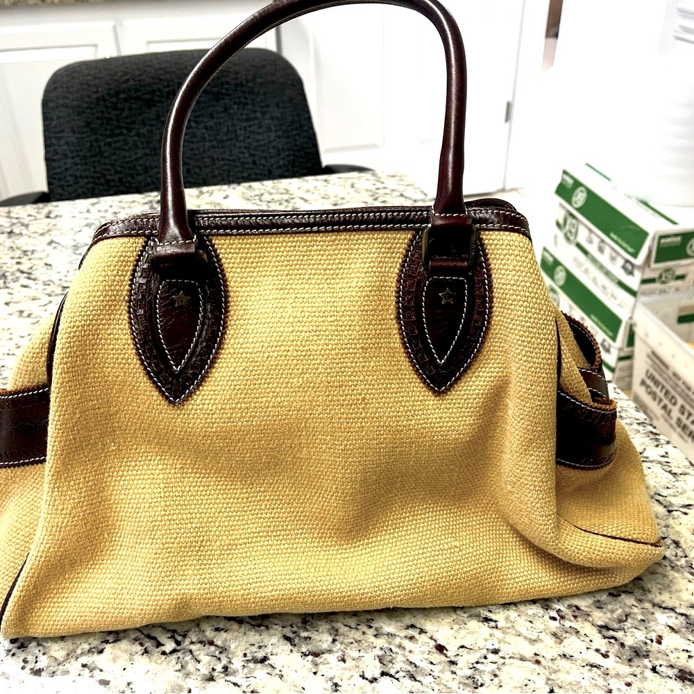 Fendi weaved/ leather tote